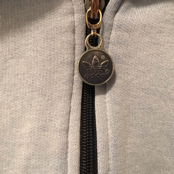 Vintage Adidas Asymmetric Racing Stripe Collar Zip-up Sweatshirt Lounge Jacket - Picture 7 of 9